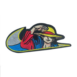 One Piece Luffy Patch with Nike logo, Straw Hat Luffy embroidery Patch