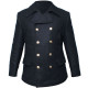 Sowjetische Marine Matrosen Mantel schwarz Marineflotte warme Winter Pea Jacket