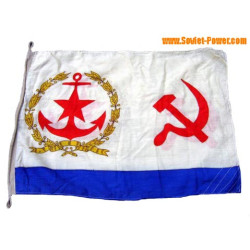 Navire soviétique grand drapeau de soie Navel avec la symbolique de l'URSS