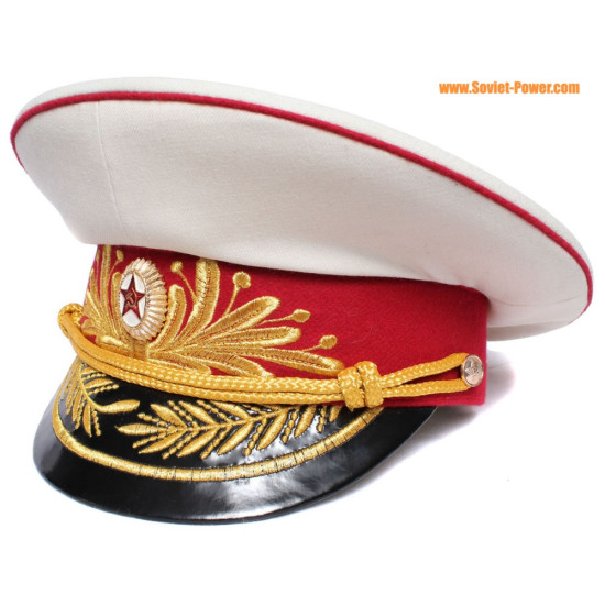 Sombrero de visor blanco soviético / ruso Infantería Generales