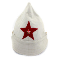 Soviet RKKA military beige BUDENOVKA  cotton summer hat