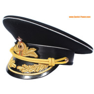 Buque soviético / ruso de la flota de la marina de guerra sombrero negro del visor de USSR