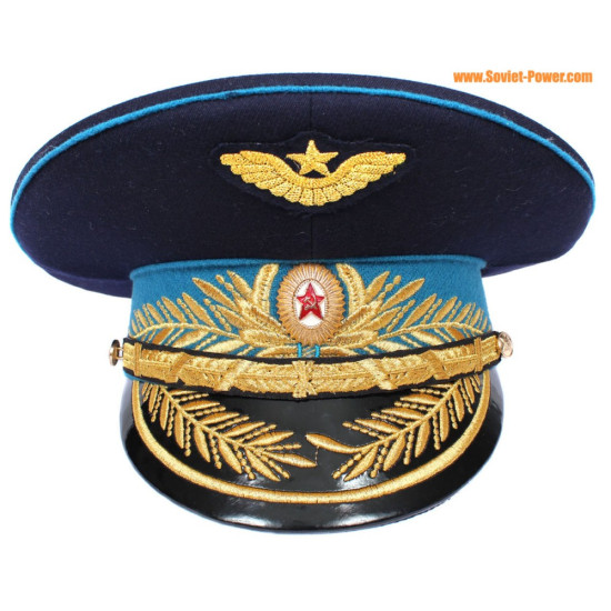 Russe / soviétique Air Force General bouchon visière bleue