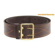 Ceinture large en cuir d'officier soviétique marron