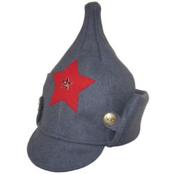 Red Army gray hat BUDENOVKA with long ears