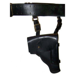 MARINE OFFIZIER schwarzer Ledergürtel + Holster