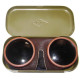 Soviet Air Force pilot leather goggles with metal case USSR military protection glasses