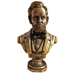 Bronze bust of the 16th president of the United States Abraham Lincoln