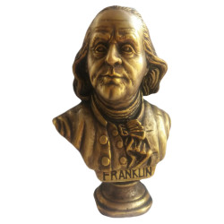 Bronze bust of the Founding Father of the United States Benjamin Franklin