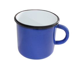 Vintage Soviet blue metal cup enamel mug