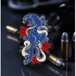 Roaring Rose Panther Patch Embroidered Sleeve Patch