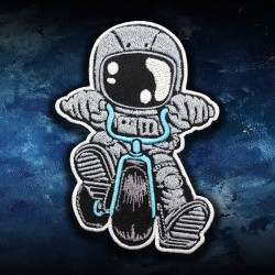 Mini Cosmonaut Cute Spaceman Embroidered Iron-on / Velcro Sleeve Patch