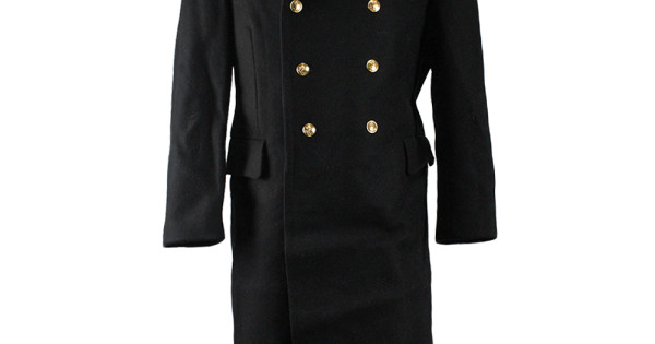 Warm Winter military coat Navy Fleet Soviet army Naval genuine woolen long  black Overcoat - Soviet P