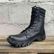 Bottes hautes noires tactiques "Sprint" Chaussures militaires ukrainiennes Équipement professionnel Airsoft Bottes de combat d'été