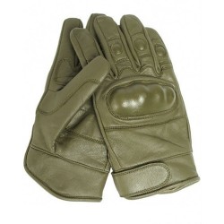 Sport / tactical leather fist gloves Olive model with Knuckles