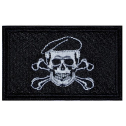 Flag Skull In A Beret Military Game Airsoft Sew-on Patch #1