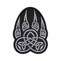 Paw trail wolf celtic knot ornament embroidered patch