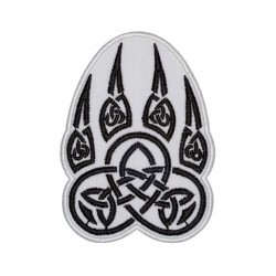 Paw trail wolf Celtic ornament embroidered patch