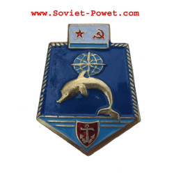 Soviet Metal UNDERWATER FLEET EMBLEM BADGE with DOLPHIN