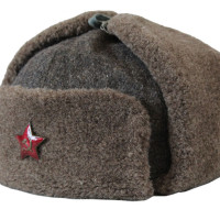 Vintage Winter Faux Fur Hat Soviet Army Design Ushanka Hat 