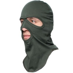 Olive Balaclava cotton hood face mask